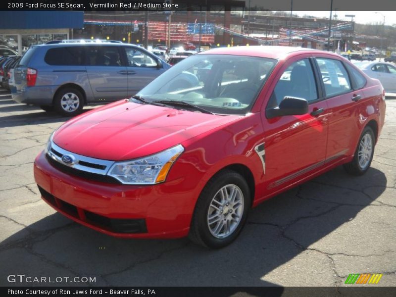 Vermillion Red / Medium Stone 2008 Ford Focus SE Sedan