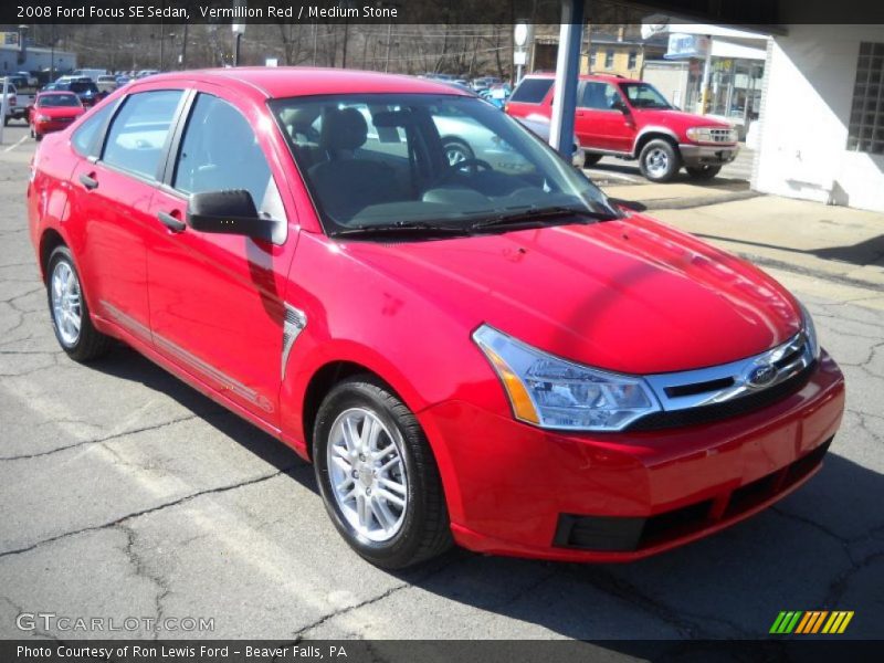 Vermillion Red / Medium Stone 2008 Ford Focus SE Sedan