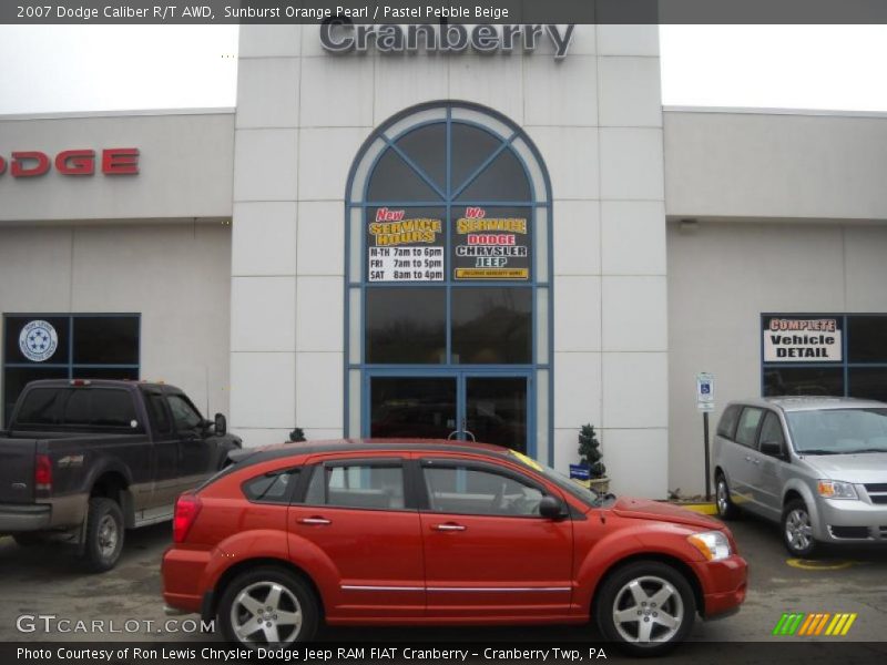 Sunburst Orange Pearl / Pastel Pebble Beige 2007 Dodge Caliber R/T AWD