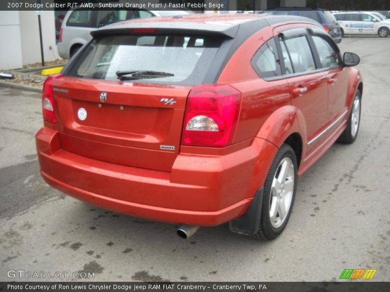 Sunburst Orange Pearl / Pastel Pebble Beige 2007 Dodge Caliber R/T AWD