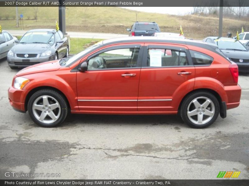 Sunburst Orange Pearl / Pastel Pebble Beige 2007 Dodge Caliber R/T AWD
