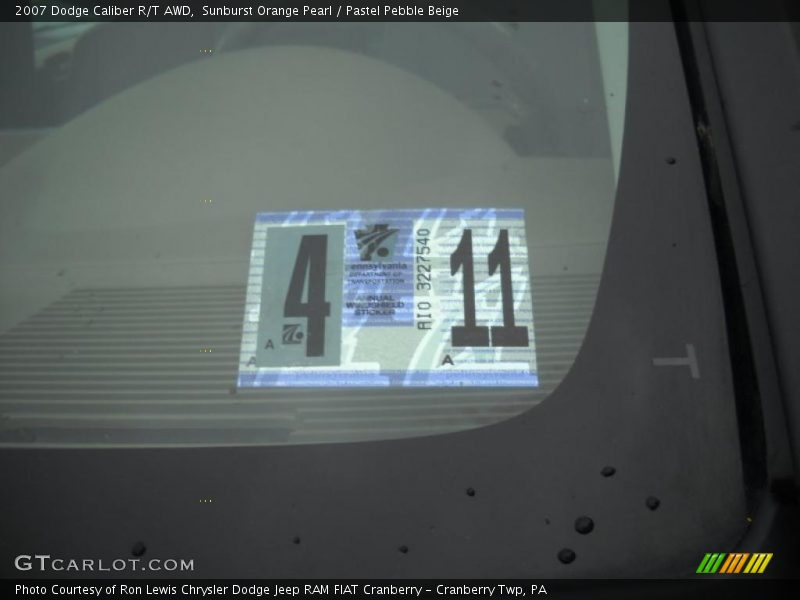 Sunburst Orange Pearl / Pastel Pebble Beige 2007 Dodge Caliber R/T AWD