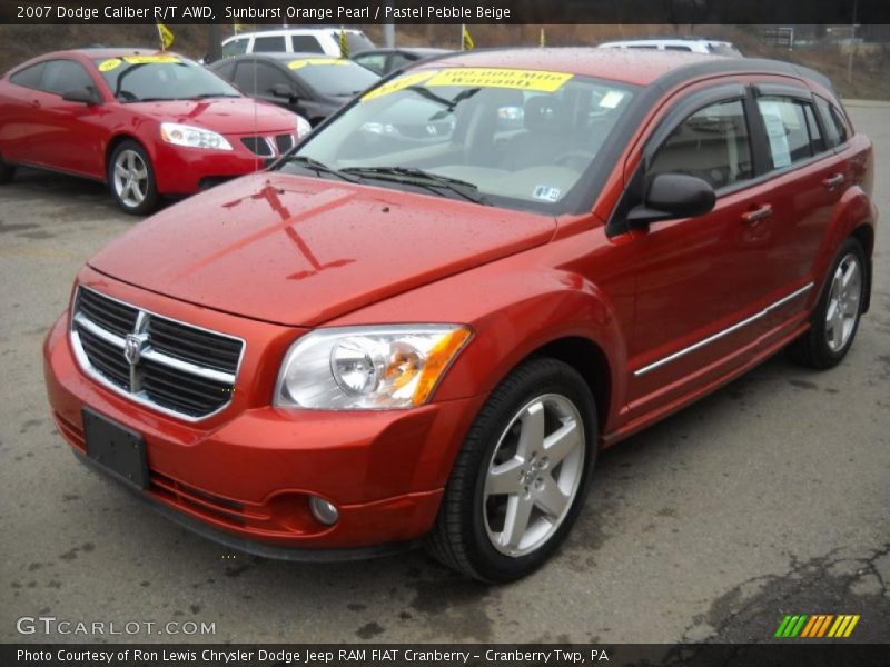 Sunburst Orange Pearl / Pastel Pebble Beige 2007 Dodge Caliber R/T AWD