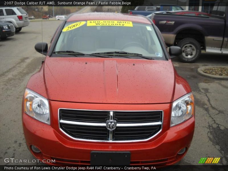 Sunburst Orange Pearl / Pastel Pebble Beige 2007 Dodge Caliber R/T AWD