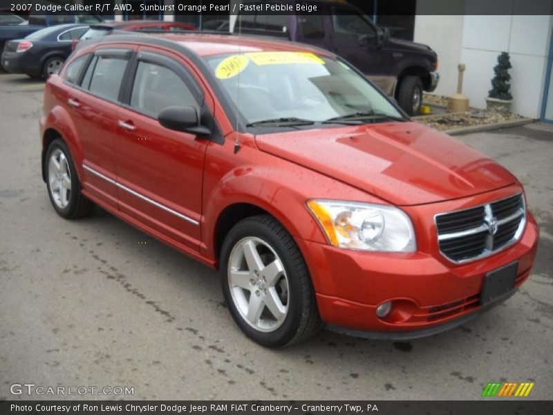 Sunburst Orange Pearl / Pastel Pebble Beige 2007 Dodge Caliber R/T AWD