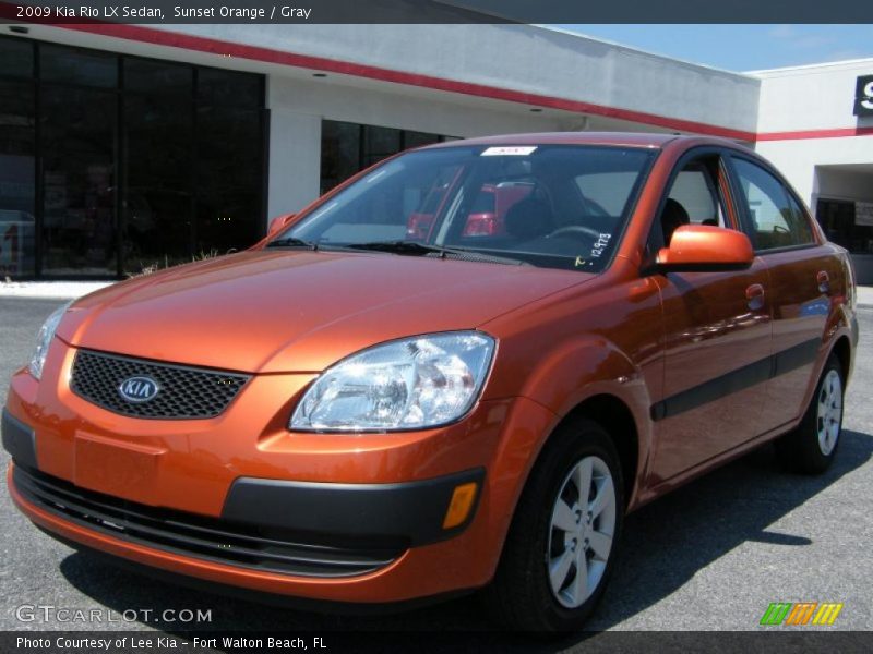 Sunset Orange / Gray 2009 Kia Rio LX Sedan