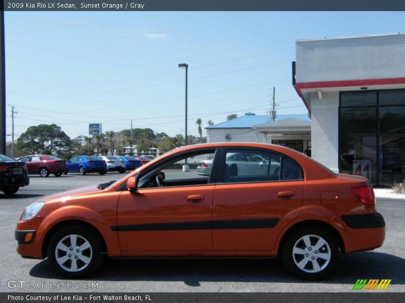 Sunset Orange / Gray 2009 Kia Rio LX Sedan