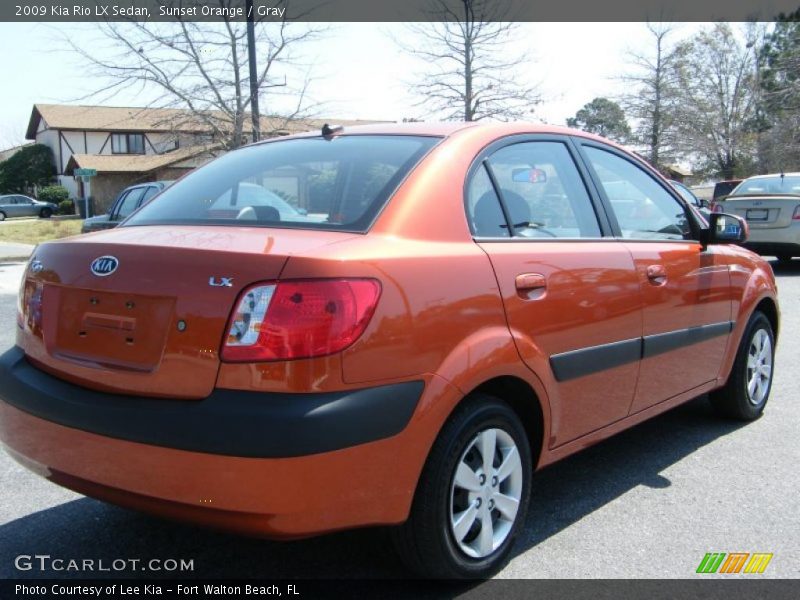 Sunset Orange / Gray 2009 Kia Rio LX Sedan