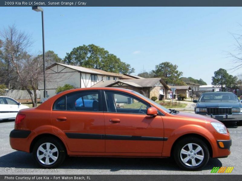 Sunset Orange / Gray 2009 Kia Rio LX Sedan