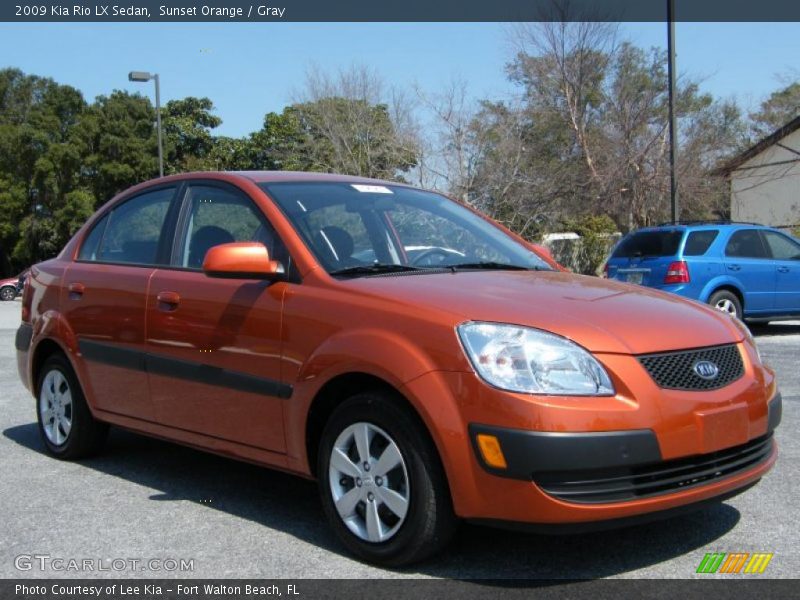 Sunset Orange / Gray 2009 Kia Rio LX Sedan
