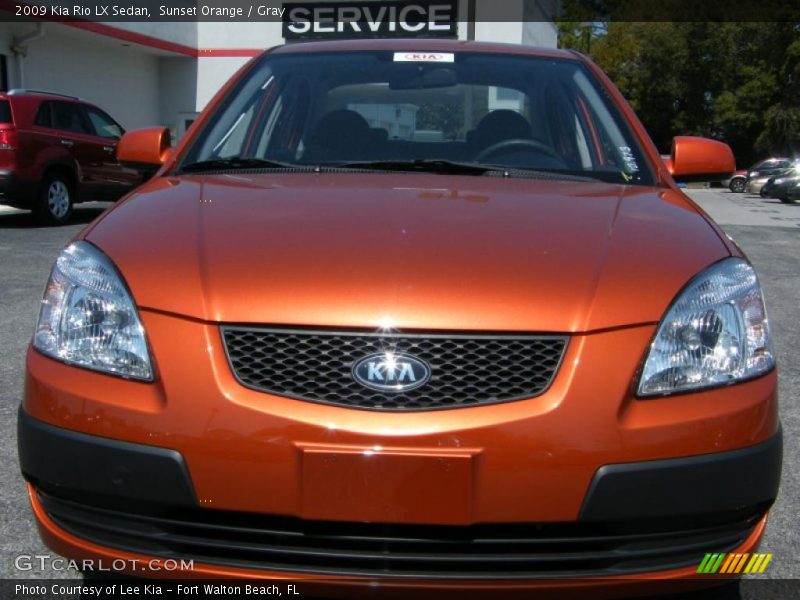 Sunset Orange / Gray 2009 Kia Rio LX Sedan
