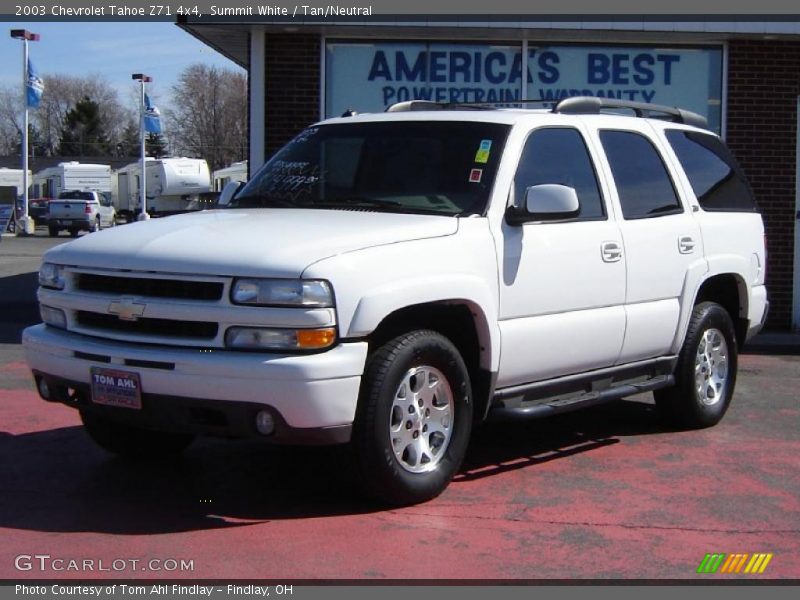 Summit White / Tan/Neutral 2003 Chevrolet Tahoe Z71 4x4