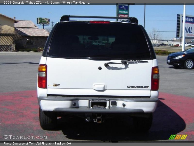 Summit White / Tan/Neutral 2003 Chevrolet Tahoe Z71 4x4
