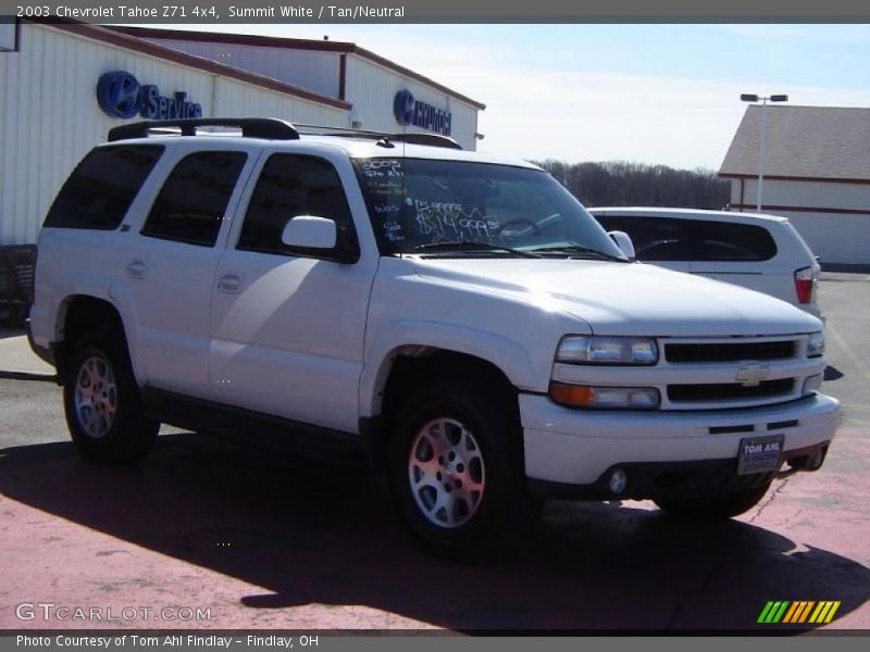 Summit White / Tan/Neutral 2003 Chevrolet Tahoe Z71 4x4