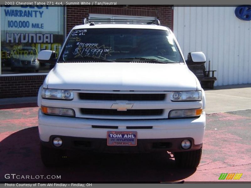 Summit White / Tan/Neutral 2003 Chevrolet Tahoe Z71 4x4