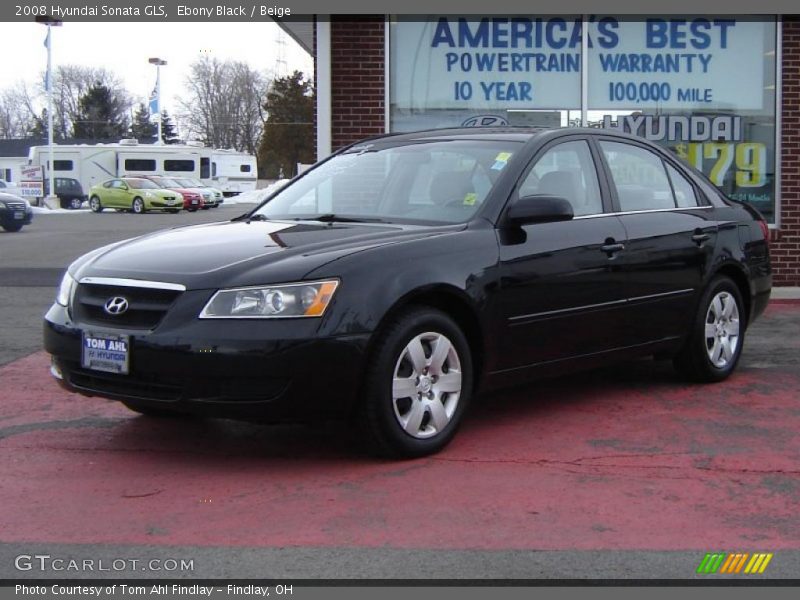 Ebony Black / Beige 2008 Hyundai Sonata GLS