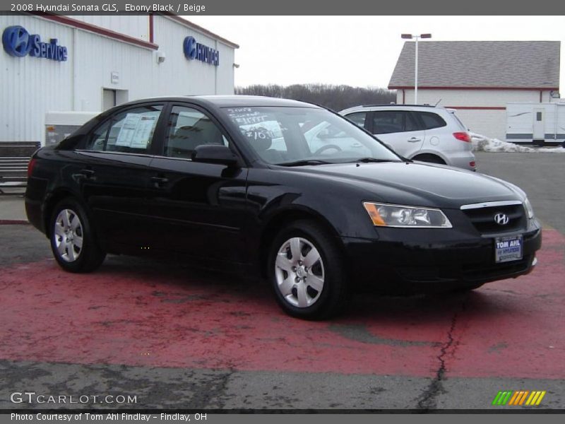 Ebony Black / Beige 2008 Hyundai Sonata GLS