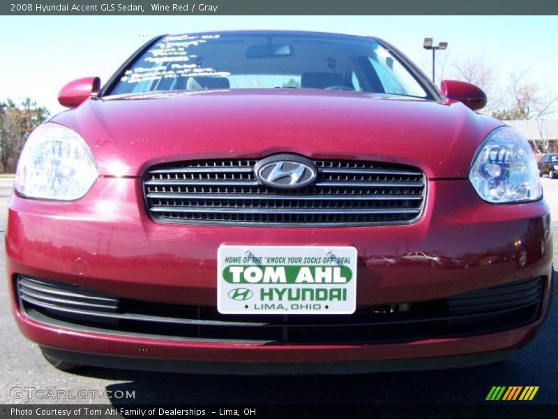 Wine Red / Gray 2008 Hyundai Accent GLS Sedan