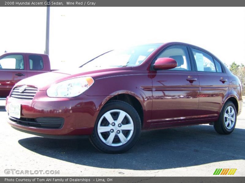 Wine Red / Gray 2008 Hyundai Accent GLS Sedan