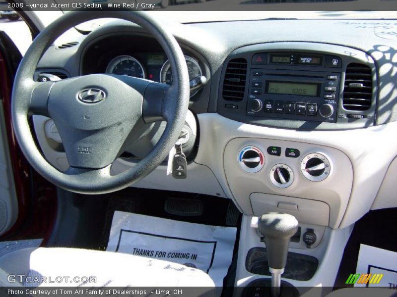 Wine Red / Gray 2008 Hyundai Accent GLS Sedan