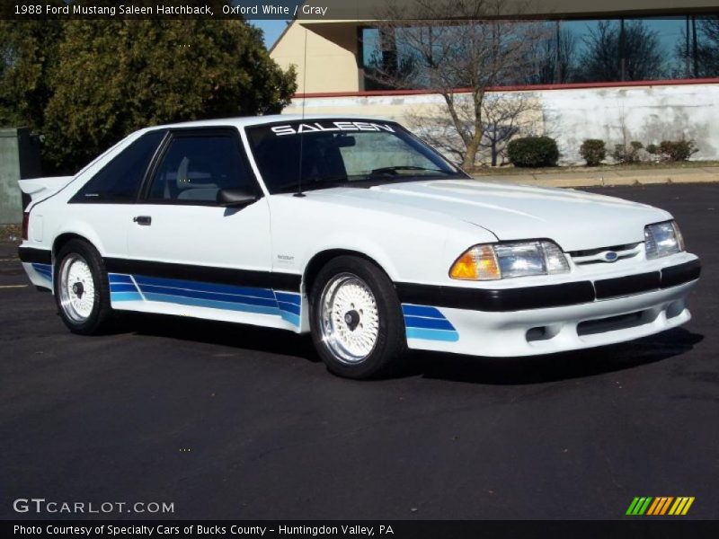 Oxford White / Gray 1988 Ford Mustang Saleen Hatchback