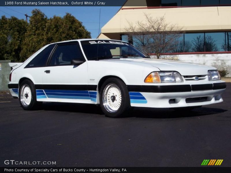 Oxford White / Gray 1988 Ford Mustang Saleen Hatchback