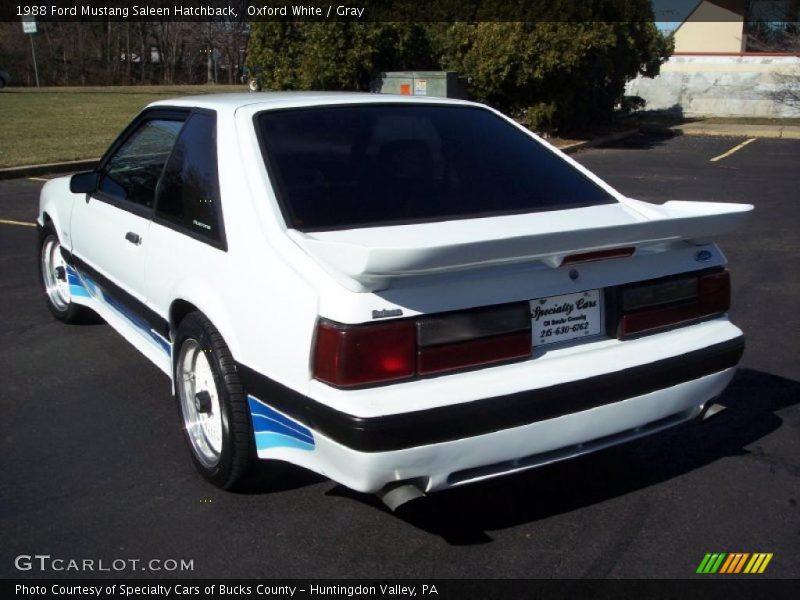 Oxford White / Gray 1988 Ford Mustang Saleen Hatchback