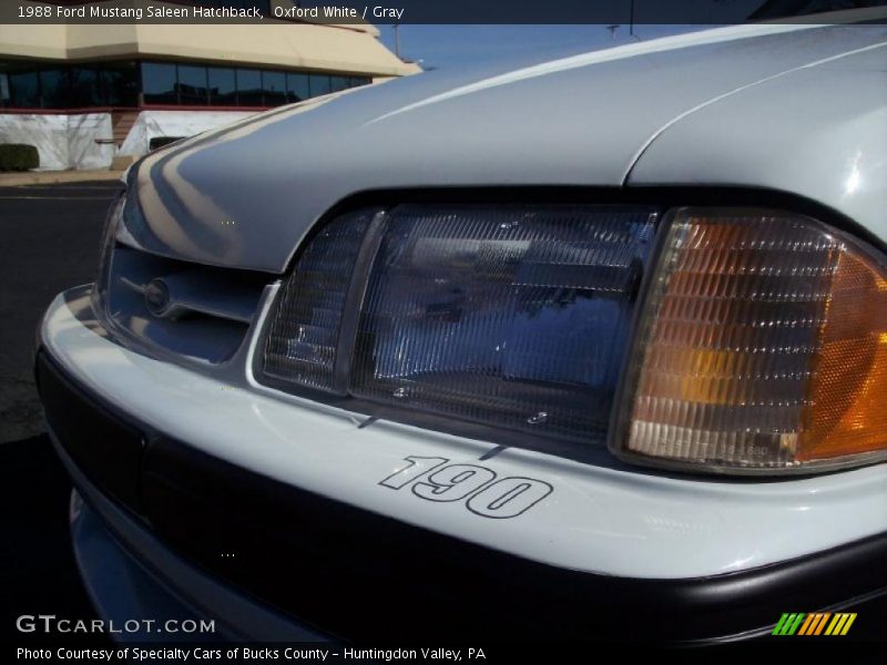 Oxford White / Gray 1988 Ford Mustang Saleen Hatchback