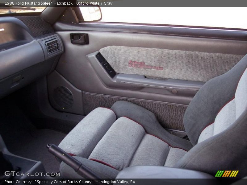 Oxford White / Gray 1988 Ford Mustang Saleen Hatchback