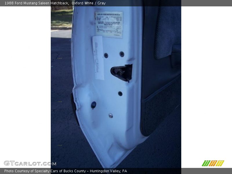 Oxford White / Gray 1988 Ford Mustang Saleen Hatchback