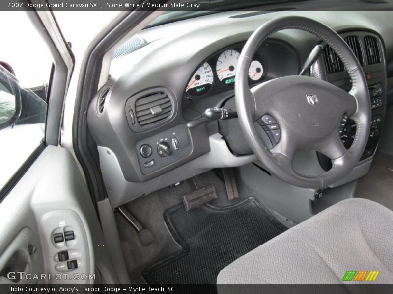 Stone White / Medium Slate Gray 2007 Dodge Grand Caravan SXT