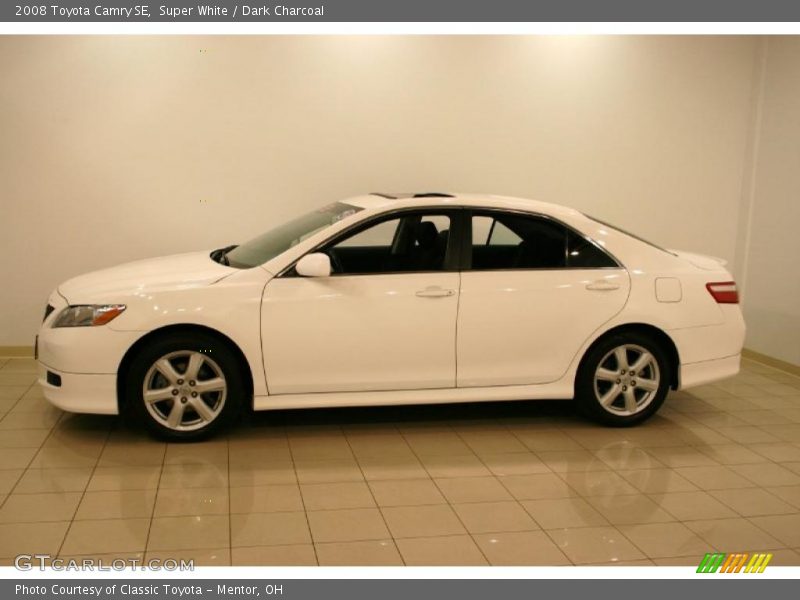 Super White / Dark Charcoal 2008 Toyota Camry SE