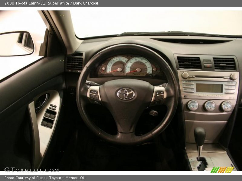 Super White / Dark Charcoal 2008 Toyota Camry SE