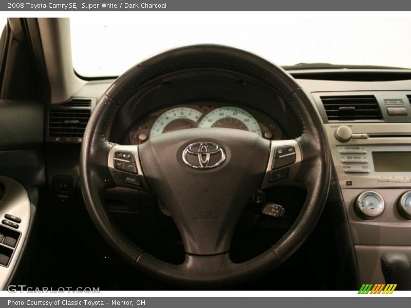 Super White / Dark Charcoal 2008 Toyota Camry SE
