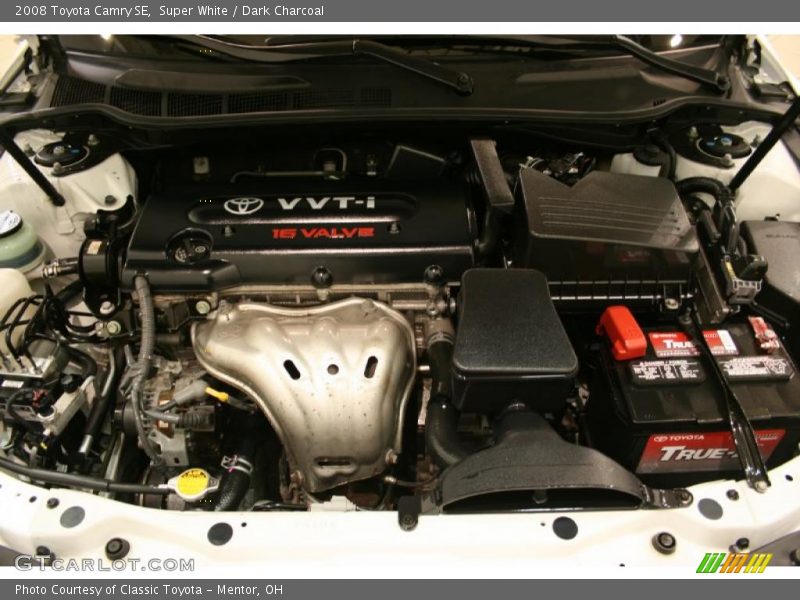 Super White / Dark Charcoal 2008 Toyota Camry SE