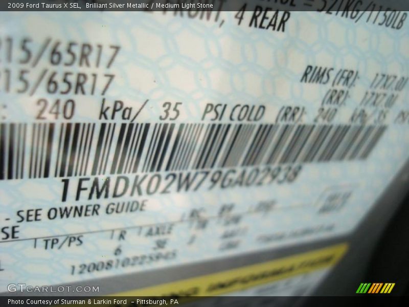 Brilliant Silver Metallic / Medium Light Stone 2009 Ford Taurus X SEL