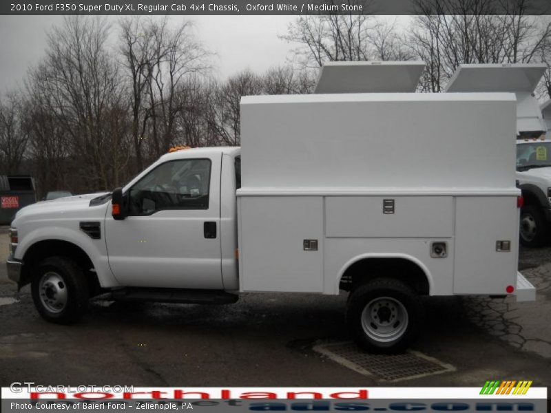 Oxford White / Medium Stone 2010 Ford F350 Super Duty XL Regular Cab 4x4 Chassis
