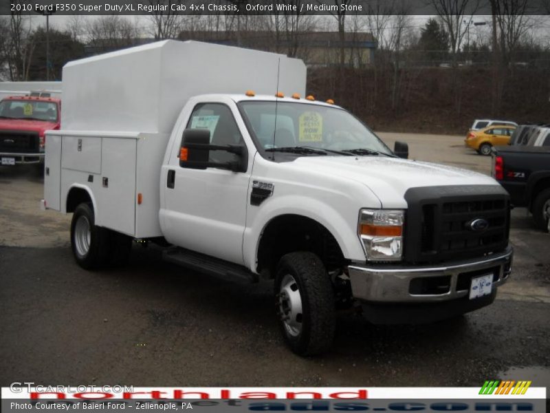 Oxford White / Medium Stone 2010 Ford F350 Super Duty XL Regular Cab 4x4 Chassis