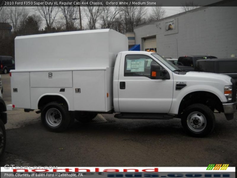 Oxford White / Medium Stone 2010 Ford F350 Super Duty XL Regular Cab 4x4 Chassis