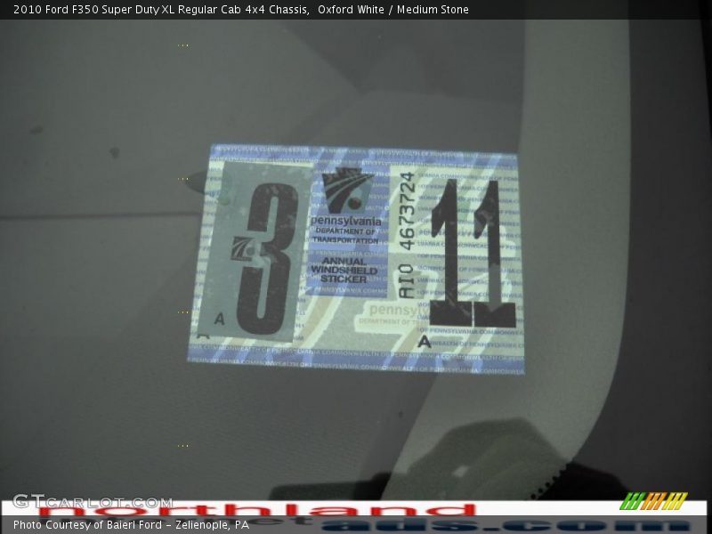 Oxford White / Medium Stone 2010 Ford F350 Super Duty XL Regular Cab 4x4 Chassis
