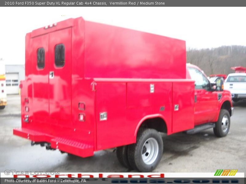 Vermillion Red / Medium Stone 2010 Ford F350 Super Duty XL Regular Cab 4x4 Chassis