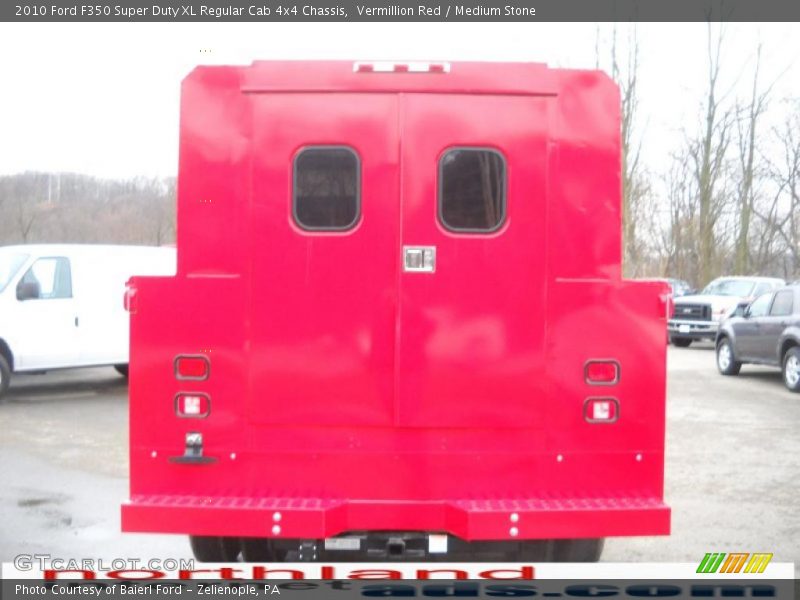 Vermillion Red / Medium Stone 2010 Ford F350 Super Duty XL Regular Cab 4x4 Chassis