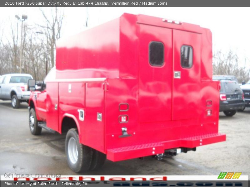 Vermillion Red / Medium Stone 2010 Ford F350 Super Duty XL Regular Cab 4x4 Chassis