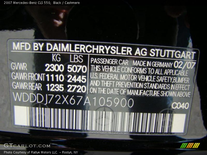 Black / Cashmere 2007 Mercedes-Benz CLS 550