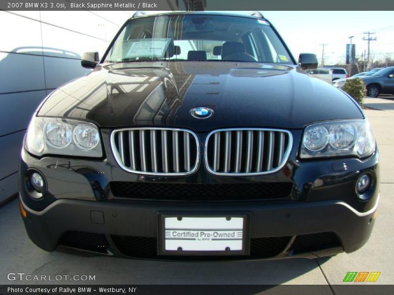 Black Sapphire Metallic / Black 2007 BMW X3 3.0si
