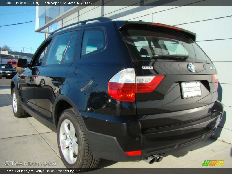Black Sapphire Metallic / Black 2007 BMW X3 3.0si