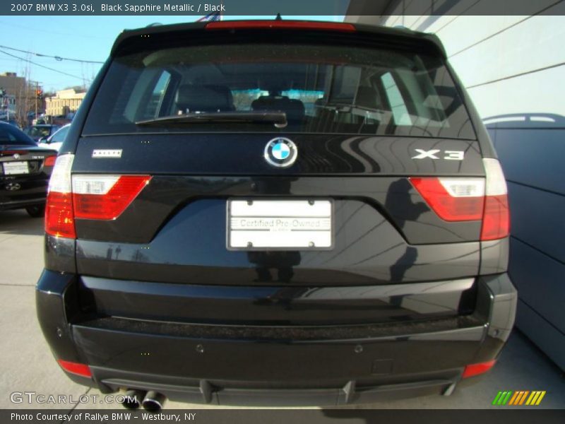 Black Sapphire Metallic / Black 2007 BMW X3 3.0si