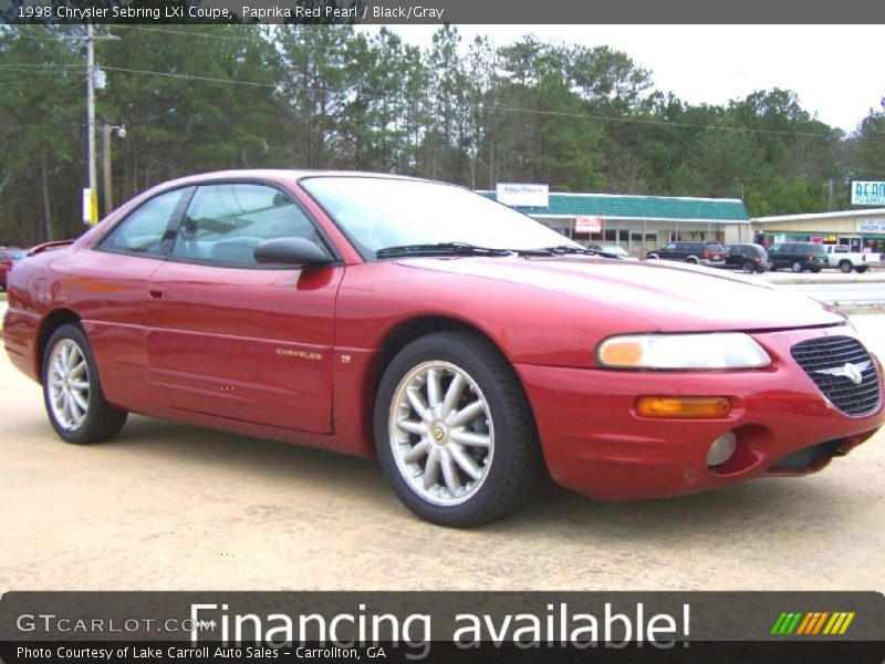 Paprika Red Pearl / Black/Gray 1998 Chrysler Sebring LXi Coupe