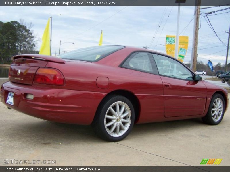 Paprika Red Pearl / Black/Gray 1998 Chrysler Sebring LXi Coupe