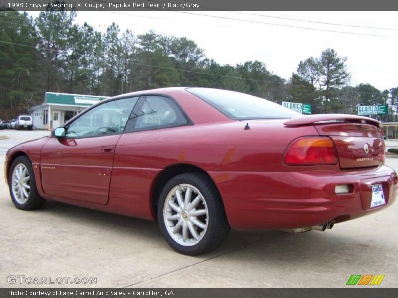 Paprika Red Pearl / Black/Gray 1998 Chrysler Sebring LXi Coupe